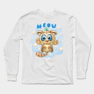 Cute Kitten on a Cloud. Long Sleeve T-Shirt